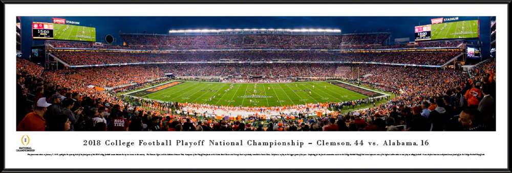 2019 College Football Playoff National Championship Panorama - Kickoff Poster  Standard Frame