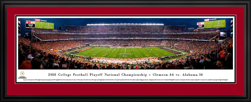 2019 College Football Playoff National Championship Panorama - Kickoff Poster  Deluxe Frame