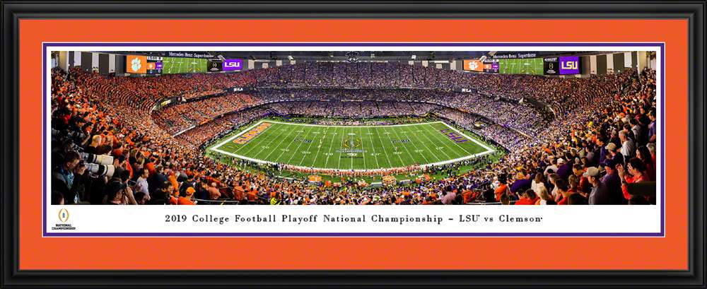 2020 College Football Playoff National Championship Kickoff Panoramic Poster - LSU vs. Clemson  Deluxe Frame