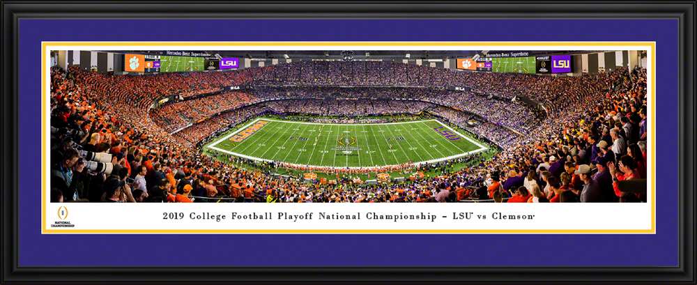 2020 College Football Playoff National Championship Kickoff Panoramic Poster - LSU vs. Clemson  Deluxe Frame