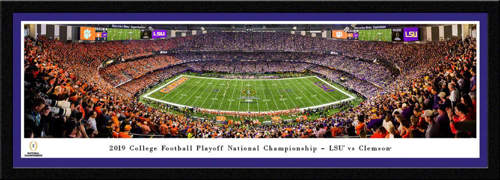 2020 College Football Playoff National Championship Kickoff Panoramic Poster - LSU vs. Clemson  Select Frame