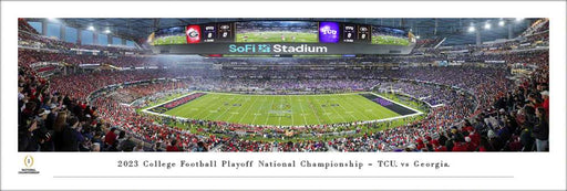 2023 College Football Playoff National Championship Kickoff Panoramic Picture - TCU vs. Georgia  Unframed
