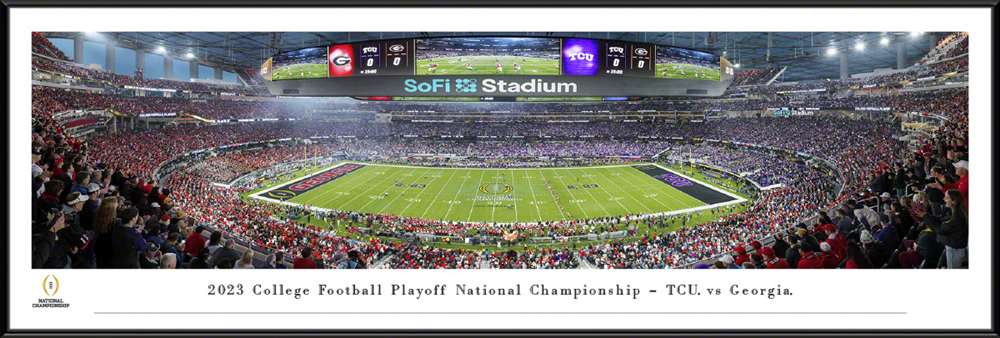 2023 College Football Playoff National Championship Kickoff Panoramic Picture - TCU vs. Georgia  Standard Frame