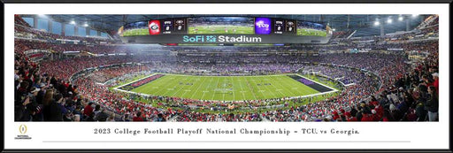 2023 College Football Playoff National Championship Kickoff Panoramic Picture - TCU vs. Georgia  Standard Frame