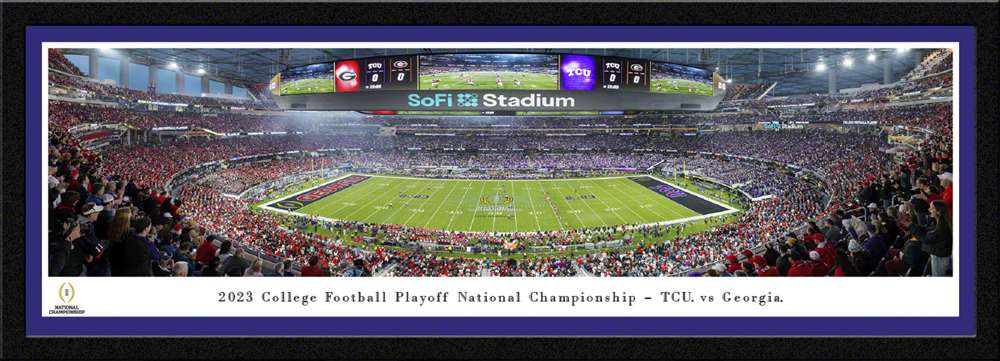 2023 College Football Playoff National Championship Kickoff Panoramic Picture - TCU vs. Georgia  Select Frame