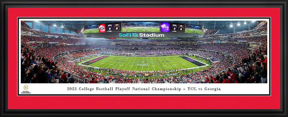 2023 College Football Playoff National Championship Kickoff Panoramic Picture - TCU vs. Georgia  Deluxe Frame