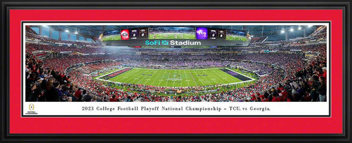 2023 College Football Playoff National Championship Kickoff Panoramic Picture - TCU vs. Georgia  Deluxe Frame