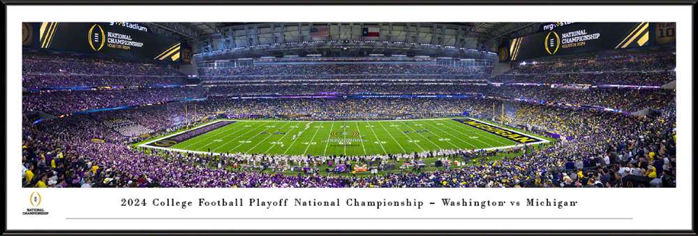 2023-2024 Season College Football Playoff National Championship Kickoff Panoramic Picture - Michigan Wolverines vs. Washington Huskies  Standard Frame