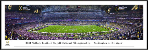 2023-2024 Season College Football Playoff National Championship Kickoff Panoramic Picture - Michigan Wolverines vs. Washington Huskies  Standard Frame