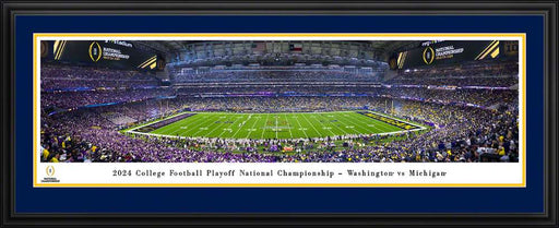 2023-2024 Season College Football Playoff National Championship Kickoff Panoramic Picture - Michigan Wolverines vs. Washington Huskies  Deluxe Frame