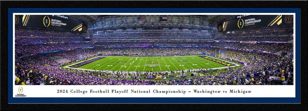 2023-2024 Season College Football Playoff National Championship Kickoff Panoramic Picture - Michigan Wolverines vs. Washington Huskies  Select Frame