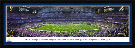 2023-2024 Season College Football Playoff National Championship Kickoff Panoramic Picture - Michigan Wolverines vs. Washington Huskies  Select Frame