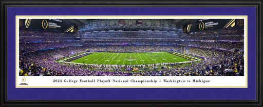 2023-2024 Season College Football Playoff National Championship Kickoff Panoramic Picture - Michigan Wolverines vs. Washington Huskies  Deluxe Frame