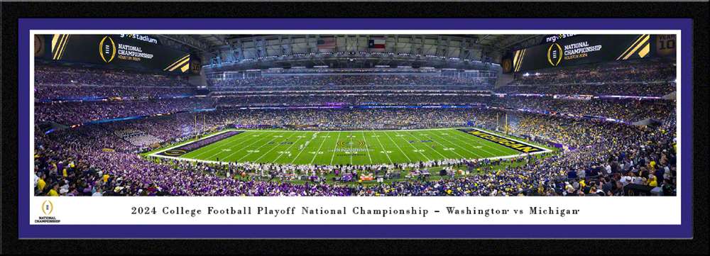 2023-2024 Season College Football Playoff National Championship Kickoff Panoramic Picture - Michigan Wolverines vs. Washington Huskies  Select Frame
