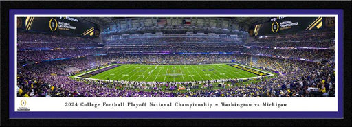2023-2024 Season College Football Playoff National Championship Kickoff Panoramic Picture - Michigan Wolverines vs. Washington Huskies  Select Frame