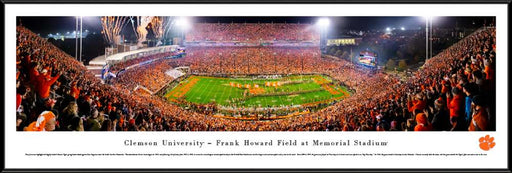 Clemson Tigers Panoramic Football Poster  Standard Frame