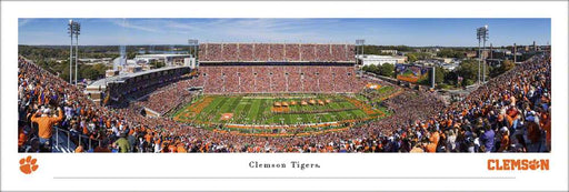 Clemson Tigers Football Run Out Panoramic Picture - Memorial Stadium Fan Cave Decor  Unframed