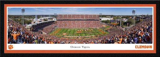 Clemson Tigers Football Run Out Panoramic Picture - Memorial Stadium Fan Cave Decor  Select Frame