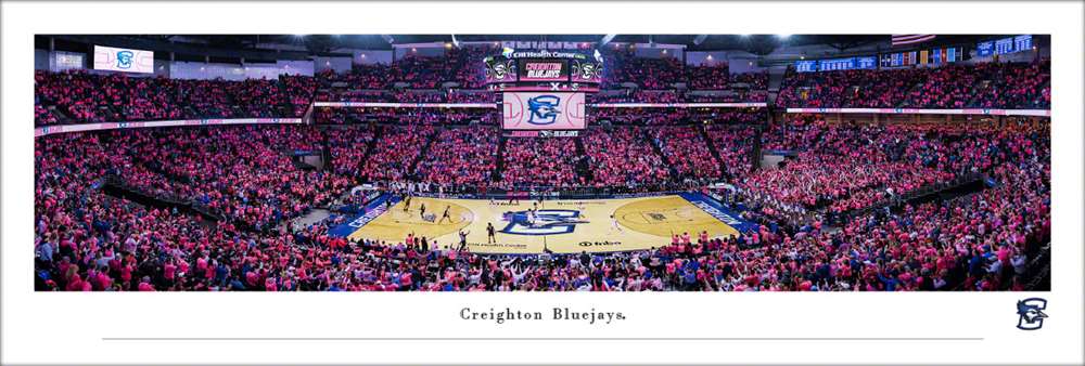 Creighton Bluejays Basketball Panoramic Picture - CHI Health Center Fan Cave Decor  Unframed