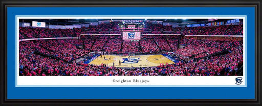 Creighton Bluejays Basketball Panoramic Picture - CHI Health Center Fan Cave Decor  Deluxe Frame
