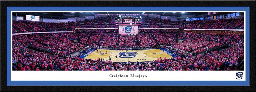 Creighton Bluejays Basketball Panoramic Picture - CHI Health Center Fan Cave Decor  Select Frame