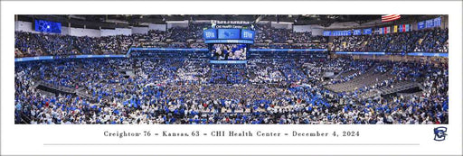 Creighton Blue Jays 76 vs Kansas Jayhawks 63, 2024 Basketball Game Panorama Print