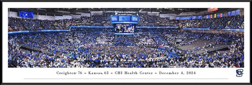 Creighton Blue Jays 76 vs Kansas Jayhawks 63, 2024 Basketball Game Panorama Print - Standard Frame