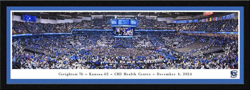Creighton Blue Jays 76 vs Kansas Jayhawks 63, 2024 Basketball Game Panorama Print - Select Frame