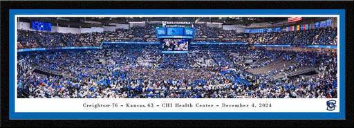 Creighton Blue Jays 76 vs Kansas Jayhawks 63, 2024 Basketball Game Panorama Print - Select Frame