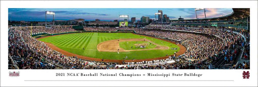 2021 College World Series Baseball Panoramic Picture - Mississippi State Bulldogs Celebration  Unframed