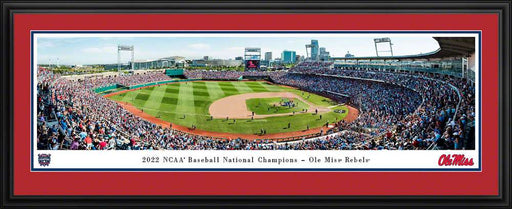 2022 College World Series Baseball Panoramic Picture - Ole Miss Rebels  Deluxe Frame