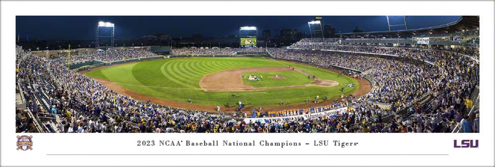 2023 College World Series Champions Panoramic Picture - LSU Tigers Fan Cave Decor  Unframed