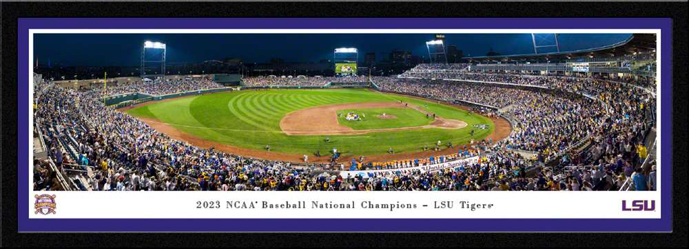 2023 College World Series Champions Panoramic Picture - LSU Tigers Fan Cave Decor  Select Frame