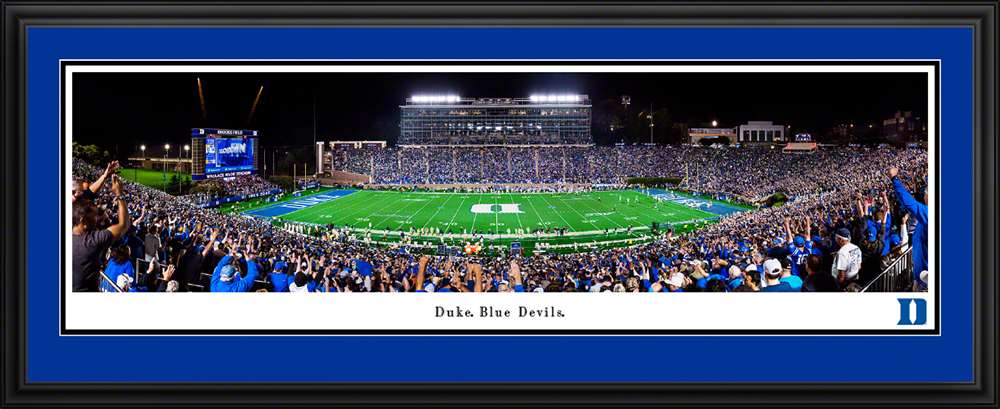 Duke Blue Devils Football Panoramic Picture - Wallace Wade Stadium Fan Cave Decor  Deluxe Frame
