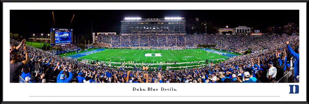 Duke Blue Devils Football Panoramic Picture - Wallace Wade Stadium Fan Cave Decor  Standard Frame