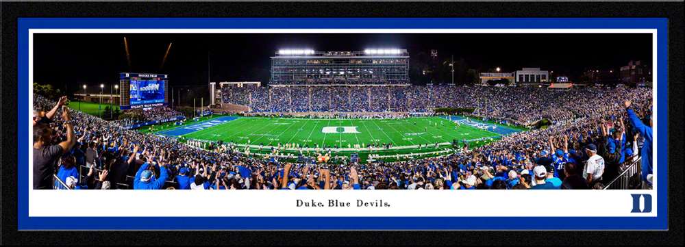 Duke Blue Devils Football Panoramic Picture - Wallace Wade Stadium Fan Cave Decor  Select Frame
