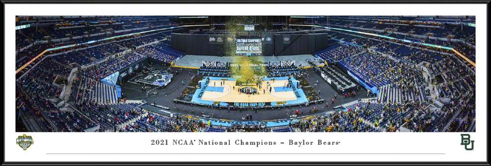 2021 NCAA Men's Basketball National Champions Panoramic Picture - Baylor Bears  Standard Frame