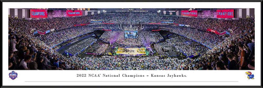 2022 NCAA Men's Basketball National Champions Panoramic Picture - Kansas Jayhawks  Standard Frame