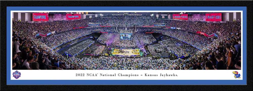2022 NCAA Men's Basketball National Champions Panoramic Picture - Kansas Jayhawks  Select Frame