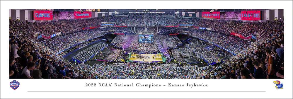 2022 NCAA Men's Basketball National Champions Panoramic Picture - Kansas Jayhawks  Unframed