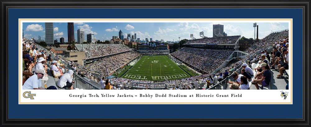 Georgia Tech Yellow Jackets Football Panoramic Poster - Bobby Dodd Stadium at Grant Field Picture  Deluxe Frame