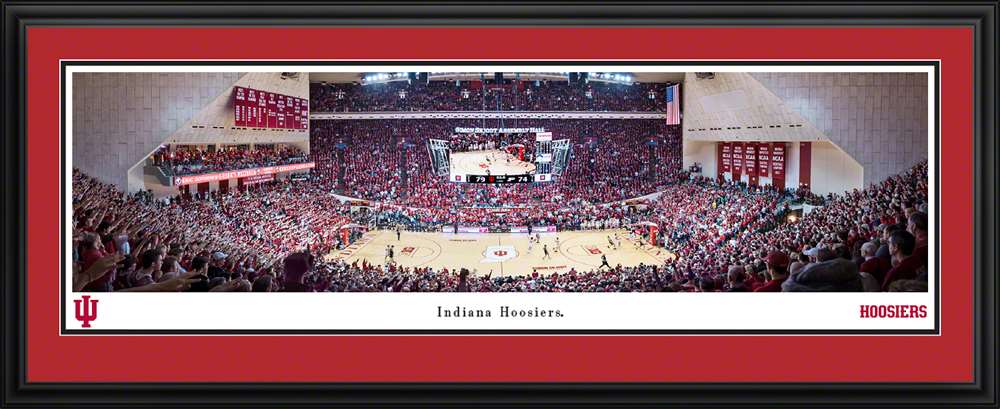 Indiana Hoosiers Basketball Panoramic Picture - Simon Skjodt Assembly Hall Fan Cave Decor  Deluxe Frame