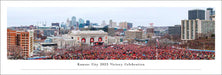 Kansas City Celebrates - 2023 Kansas City Chiefs Victory Parade Panoramic Fan Cave Decor  Unframed