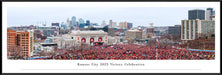 Kansas City Celebrates - 2023 Kansas City Chiefs Victory Parade Panoramic Fan Cave Decor  Standard Frame
