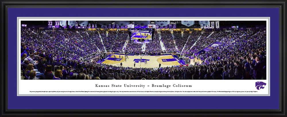 Kansas State Wildcats Basketball Panoramic - Bramlage Coliseum  Deluxe Frame