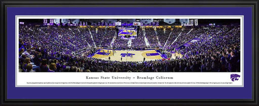 Kansas State Wildcats Basketball Panoramic - Bramlage Coliseum  Deluxe Frame