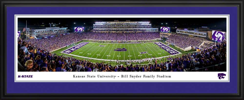 K-State Wildcats Football Panoramic Poster - Bill Snyder Family Stadium Picture  Deluxe Frame