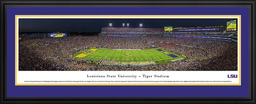 Louisiana State University Tigers Panoramic Picture - LSU Tiger Stadium- Football  Deluxe Frame