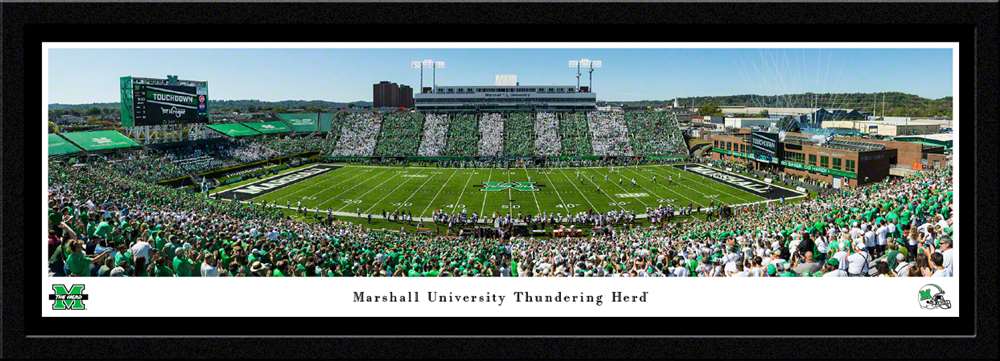 Marshall Thundering Herd Panoramic Picture - Joan C. Edwards Fan Cave Decor  Select Frame