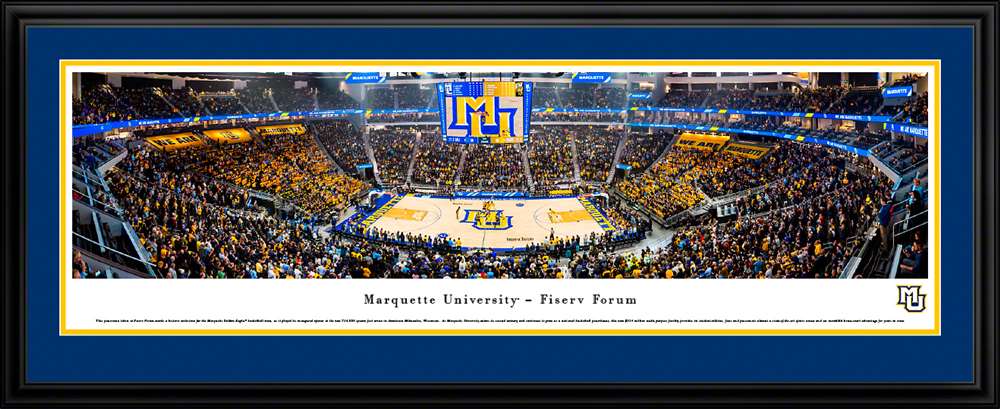 Marquette Golden Eagles Basketball Panoramic Poster  Deluxe Frame